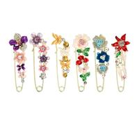 PATIKIL Butterfly, Plum Blossom, Flower, Lily, Rose and Tulip Crystal Safety Decorative Pin Brooch Clip Clasp Pin, 1Pcs Anti Exposure Enamel for Women Sweaters, Shawls, Collars, Dress