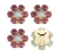 PATIKIL Button Covers for Women 18mm, 4Pcs Rhinestone Button Cover Crystal Flower Cuff Links Cufflinks for Men Shirts Blouses Sleeve Dress Tuxedo Business, Pink