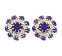PATIKIL Button Covers for Women, 2 Pcs Rhinestone Button Cover Crystal Cuff Links Cufflinks for Men Shirts Blouses Sleeve Dress Tuxedo Business, Golden Bright Blue