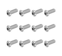 PATIKIL Button Head Socket Cap Screws, 12 PCS 5/16-18 UNC x 3/4 Inch 304 Stainless Steel Hex Drive Fully Thread Machine Bolts Screw for Furniture Water Pump Light Fixture, Silver