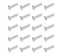 PATIKIL Button Head Socket Cap Screws, 20 PCS #10-24 UNC x 3/4 Inch 304 Stainless Steel Hex Drive Fully Thread Machine Bolts Screw for Furniture Water Pump Light Fixture, Silver