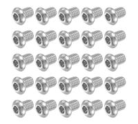 PATIKIL Button Head Socket Cap Screws, 25 PCS 1/4-20 UNC x 3/8 Inch 304 Stainless Steel Hex Drive Fully Thread Machine Bolts Screw for Furniture Water Pump Light Fixture, Silver