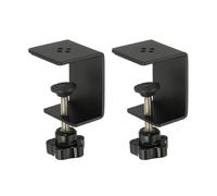 PATIKIL C Clamps, 2 Pcs Heavy Duty Metal Black Desk Clamp Adjustable Mounting Table Clamp with Protective Pad for Fixing Acrylic Glass Plastic Wood Sheets, Black