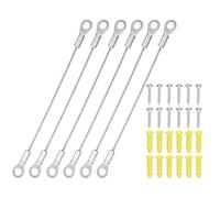 PATIKIL Cabinet Door Restraint 10cm, 6 Pack Stainless Steel Hinge Limiter Cable Opening Angle Protector 2mm Dia with Mounting Screws for Limiting Chest Cupboard Door Swing