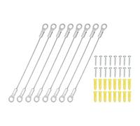 PATIKIL Cabinet Door Restraint 10cm, 8 Pack Stainless Steel Hinge Limiter Cable Opening Angle Protector 2mm Dia with Mounting Screws for Limiting Chest Cupboard Door Swing