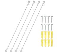 PATIKIL Cabinet Door Restraint 20cm, 4 Pack Stainless Steel Hinge Limiter Cable Opening Angle Protector 1.5mm Dia with Mounting Screws for Limiting Chest Cupboard Door Swing