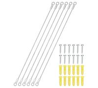 PATIKIL Cabinet Door Restraint 20cm, 6 Pack Stainless Steel Hinge Limiter Cable Opening Angle Protector 2mm Dia with Mounting Screws for Limiting Chest Cupboard Door Swing