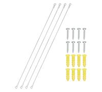 PATIKIL Cabinet Door Restraint 30cm, 4 Pack Stainless Steel Hinge Limiter Cable Opening Angle Protector 2mm Dia with Mounting Screws for Limiting Chest Cupboard Door Swing