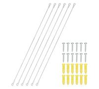 PATIKIL Cabinet Door Restraint 30cm, 6 Pack Stainless Steel Hinge Limiter Cable Opening Angle Protector 2mm Dia with Mounting Screws for Limiting Chest Cupboard Door Swing