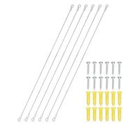 PATIKIL Cabinet Door Restraint 30cm, 6 Pack Stainless Steel Hinge Limiter Cable Opening Angle Protector 1.5mm Dia with Mounting Screws for Limiting Chest Cupboard Door Swing