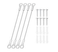 PATIKIL Cabinet Door Restraint Kit 1.5mm x 10cm, 4 Pack Stainless Steel Flexible Braided Cable Door Hinge Limiter for Limiting Chest Cupboard Door Opening Angle Swing