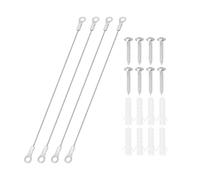 PATIKIL Cabinet Door Restraint Kit 1.5mm x 20cm, 4 Pack Stainless Steel Flexible Braided Cable Door Hinge Limiter for Limiting Chest Cupboard Door Opening Angle Swing