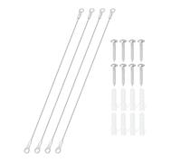 PATIKIL Cabinet Door Restraint Kit 1.5mm x 30cm, 4 Pack Stainless Steel Flexible Braided Cable Door Hinge Limiter for Limiting Chest Cupboard Door Opening Angle Swing