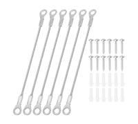 PATIKIL Cabinet Door Restraint Kit 2mm x 10cm, 6 Pack Stainless Steel Flexible Braided Cable Door Hinge Limiter for Limiting Chest Cupboard Door Opening Angle Swing