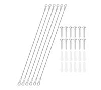 PATIKIL Cabinet Door Restraint Kit 2mm x 30cm, 6 Pack Stainless Steel Flexible Braided Cable Door Hinge Limiter for Limiting Chest Cupboard Door Opening Angle Swing