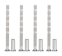 PATIKIL Cabinet Handle Screws M4x60, 4Pcs Break Away Screws Drawer Pull Screw Phillips Drive Flat Countersunk Head Bolts with Sleeve for Door Handle Lever
