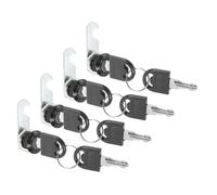 PATIKIL Cabinet Lock with Keys 4 Pcs 5/8" (16mm) Cam Locks Zinc Alloy Tool Box Lock Replacement Keyed Alike for Drawer Cupboard Household Mailbox RV Door Lock, Black