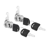 PATIKIL Cabinet Locks Keyed Different 2 Pcs Zinc Alloy Security Lock Cylinder Cam Locks Fits on 7/9" (20mm) Max Panel Thickness for Door Cupboard Mailbox Office RV, Silver