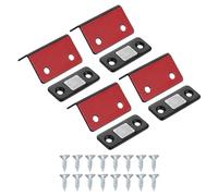 PATIKIL Cabinet Magnetic Catch, 4 Pack Stainless Steel Ultra Thin Adhesive Cabinet Door L-Shaped Magnetic Catch for Kitchen Drawer Closet Door Closing, Black