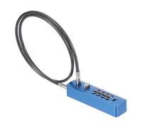 PATIKIL Cable Lock with Combination, 4-Digit Combination Lock 24.8" Steel Rope for Bikes Cabinets Wardrobes Small Fences, Navy Blue