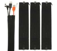 PATIKIL Cable Management Sleeve, 4Pcs 20Inch Zipper Cable Sleeve Protector Cord Organizer with Buckle for Cover Wire Extension Cord TV Computer