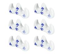 PATIKIL Calligraphy Brush Holder, 6 Pack 2 Ports Large Ceramic Chinese Calligraphy Brush Rest for Writing Painting Pen Brush Rack Holder Tool, White