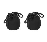 PATIKIL Camera Lens Bag, 2 Pcs 2.8" IDx3.9 H Drawstring Lens Pouch with Thick Protective Neoprene, Lens Case for DSLR Camera Lens, Water Coffee Cups Black
