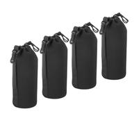 PATIKIL Camera Lens Bag, 4 Pcs 3.7" ID x 9.8" H Drawstring Lens Pouch with Thick Protective Neoprene, Lens Case for DSLR Camera Lens, Water Coffee Cups Black