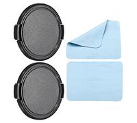 PATIKIL Camera Lens Cap, 2 Pack Sides Pinch Front Lens Cover with Microfiber Cleaning Cloth for 62mm Thread Universal DSLR Lenses for Nikon, for Fujifilm, for Pentax, for Leica