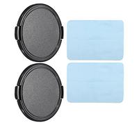 PATIKIL Camera Lens Cap, 2 Pack Sides Pinch Front Lens Cover with Microfiber Cleaning Cloth for 72mm Thread Universal DSLR Lenses, Black for Nikon, for Fujifilm, for Pentax, for Leica