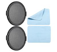 PATIKIL Camera Lens Cap, 2 Pack Sides Pinch Front Lens Cover with Microfiber Cleaning Cloth for 77mm Thread Universal DSLR Lenses for Nikon, for Fujifilm, for Pentax, for Leica