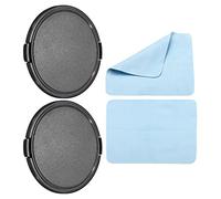 PATIKIL Camera Lens Cap, 2 Pack Sides Pinch Front Lens Cover with Microfiber Cleaning Cloth for 86mm Thread Universal DSLR Lenses for Nikon, for Fujifilm, for Pentax, for Leica