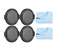 PATIKIL Camera Lens Cap, 4 Pack Sides Pinch Front Lens Cover with Microfiber Cleaning Cloth for 52mm Thread Universal DSLR Lenses for Nikon, for Fujifilm, for Pentax, for Leica