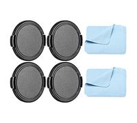 PATIKIL Camera Lens Cap, 4 Pack Sides Pinch Front Lens Cover with Microfiber Cleaning Cloth for 58mm Thread Universal DSLR Lenses for Nikon, for Fujifilm, for Pentax, for Leica