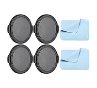 PATIKIL Camera Lens Cap, 4 Pack Sides Pinch Front Lens Cover with Microfiber Cleaning Cloth for 62mm Thread Universal DSLR Lenses for Nikon, for Fujifilm, for Pentax, for Leica