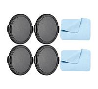 PATIKIL Camera Lens Cap, 4 Pack Sides Pinch Front Lens Cover with Microfiber Cleaning Cloth for 67mm Thread Universal DSLR Lenses for Nikon, for Fujifilm, for Pentax, for Leica