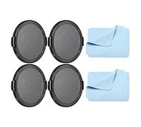 PATIKIL Camera Lens Cap, 4 Pack Sides Pinch Front Lens Cover with Microfiber Cleaning Cloth for 72mm Thread Universal DSLR Lenses for Nikon, for Fujifilm, for Pentax, for Leica
