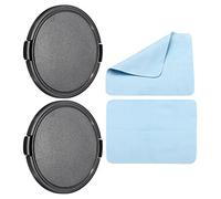 PATIKIL Camera Lens Cap for 82mm Thread Sides Pinch Front Cover 2pcs | with Microfiber Cleaning Cloth, for Universal DSLR Lenses for Nikon, for Fujifilm, for Pentax, for Leica