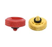 PATIKIL Camera Shutter Button, 2 Pack Soft Shutter Release Button Pure Copper Camera Button Carved Suitable for Nikon for Fujifilm for Leica DSLR/SLR Camera, Red Golden