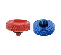 PATIKIL Camera Shutter Button, 2 Pack Soft Shutter Release Button Pure Copper Camera Button Carved Suitable for Nikon for Fujifilm for Leica DSLR/SLR Camera, Red Blue