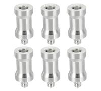 PATIKIL Camera Spigot Screw Converter M8 Female to 1/4" Male, 6 Pack Tripod Screw Adapter Spigot Stud for Light Stand Hot Shoe Cold Shoe Adapter Ball Head Flash, Silver