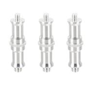 PATIKIL Camera Spigot Screws Converter 3/8" to 1/4" Male to Male, 3 Pack Tripod Screws Adapter Spigot Stud for Light Stand Hot Shoe Cold Shoe Adapter Ball Head Flash, Silver
