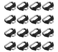 PATIKIL Camera Strap Lug Ring, 16 Pack Metal Triangle Split Ring Hook Adapter with Plastic Cap Universal for Camera Shoulder Strap, Silver Black