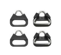 PATIKIL Camera Strap Lug Ring, 4Pcs Metal Triangle Split Ring Hook Adapter with Plastic Cap Universal for Nikon for Fujifilm for Pentax for Leica Camera Shoulder Strap, Silver Black