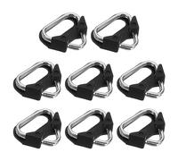 PATIKIL Camera Strap Lug Ring, 8 Pack Metal Triangle Split Ring Hook Adapter with Plastic Cap Universal for Camera Shoulder Strap, Silver Black