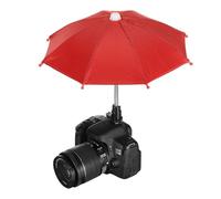 PATIKIL Camera Umbrella, 27cm Sunshade Camera Hot Shoe Umbrella Protector Waterproof Rain Cover Protector for Nikon, Red