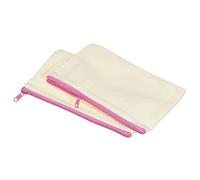 PATIKIL Canvas Zipper Pouch, 4 Pack Blank Zip DIY Bags Pencil Case Plain Craft Storage Pocket for Travel Organizing Accessory, Pink