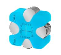 PATIKIL Car Coin Change Organizer, 1Pcs Car Coin Portable Holder Silicone Coin Storage 4 Slot Hold 56 Coins for Pennies Nickel Dime Quarter, Fluorescent Blue