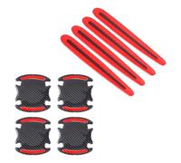 PATIKIL Car Door Handle Sticker, 8Pcs Carbon Fiber Anti-Scratches Vehicle Door Cup Protector Auto Door Handle Protective Film for Cars Trucks RV SUV, Red