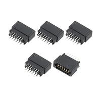 PATIKIL Card Edge Connector Black Socket Straight Connection 12 Pin 2.54mm Pitch for PCB Circuit Board, Game Console, Pack of 5